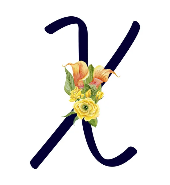 ABC floral set X — Stock Photo, Image