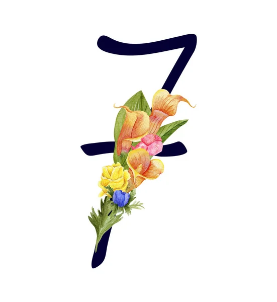 Floral αριθμητικό σύνολο 7 — Φωτογραφία Αρχείου