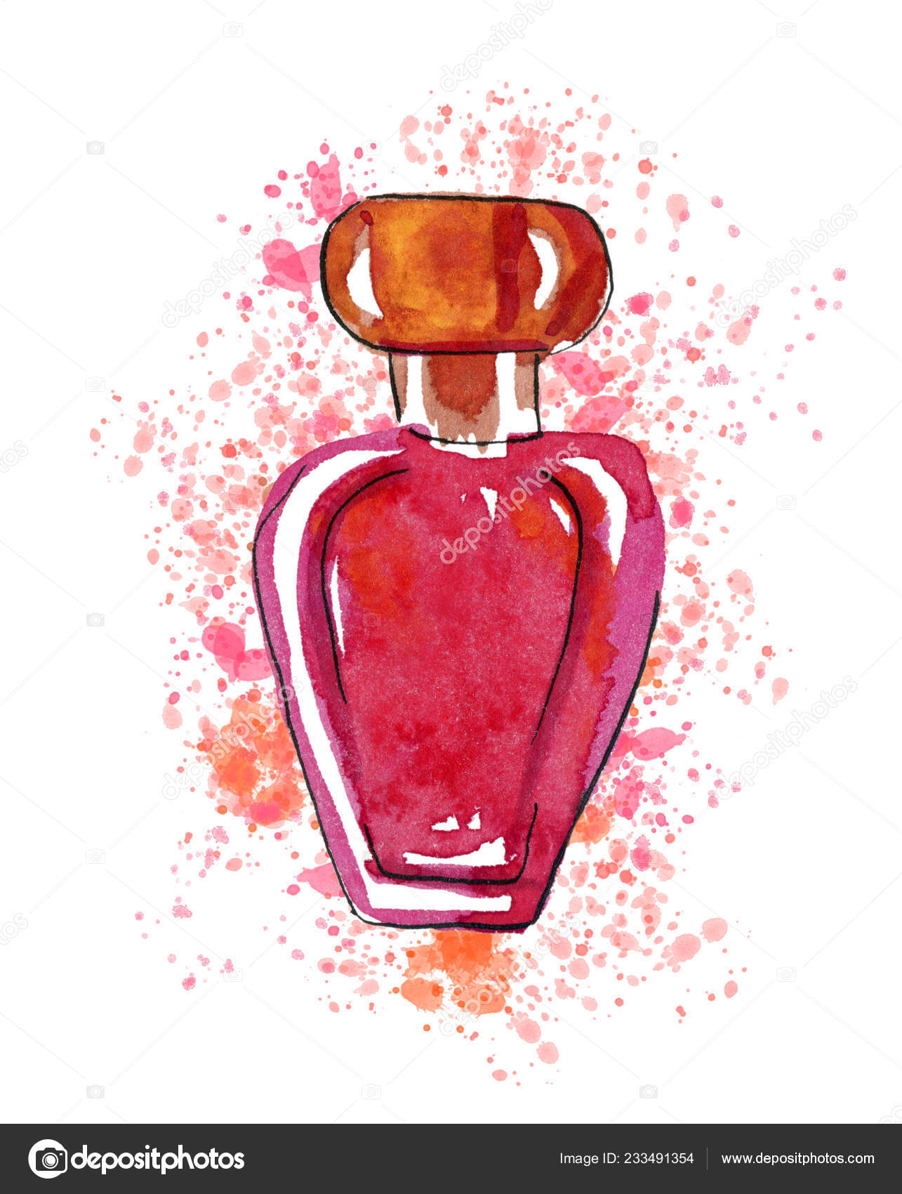 Magenta Perfume With Drops Stock Photo By C Kusandra