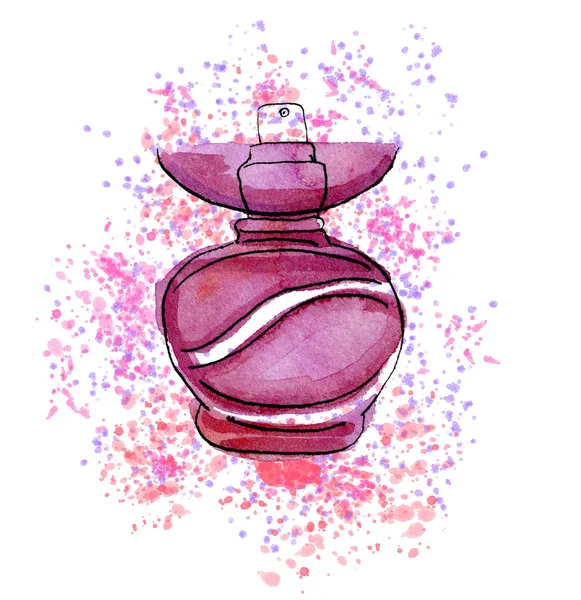 Küçük kırmızı parfüm ile damla — Stok fotoğraf