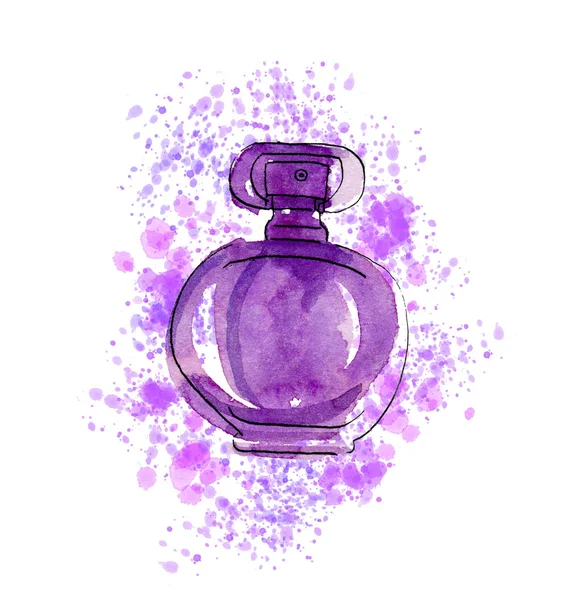 Perfume violeta con gotas — Foto de Stock