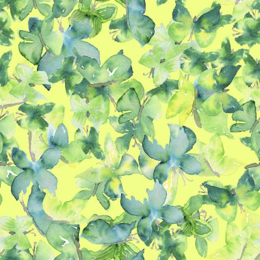 Desen sarı kelebekler ile