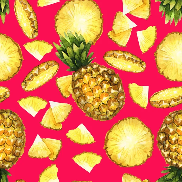 Ananasmuster auf Magenta — Stockfoto