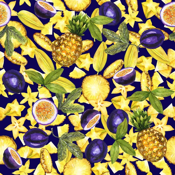 Geel-violet donker tropisch patroon — Stockfoto