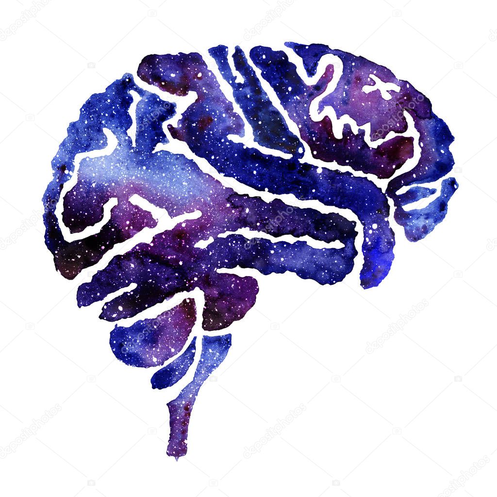 Blue brain with galaxy effect