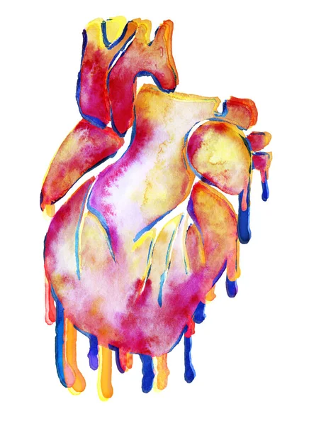 Human heart with double exposure glitch effect — Stock Photo, Image