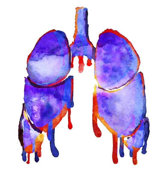Human lungs with double exposure glitch effect — Stock Photo, Image