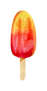 Beyaz üzerinde izole suluboya parlak karışık meyve dondurma