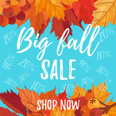 Sosyal ağlar için büyük sonbahar satış vektör şablonu