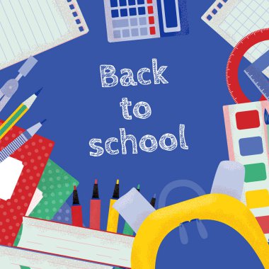 Sosyal ağlar için okul vektör kare şablonu