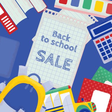 Sosyal ağlar için okul satış vektör şablonu