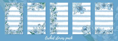 Sosyal ağlar için Orkide vektör hikaye şablonları