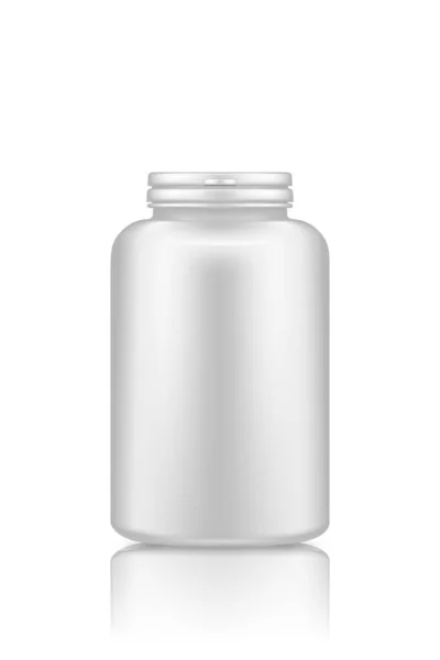 Supplement of medicijnen pillen plastic fles mockup geïsoleerd op witte achtergrond — Stockvector