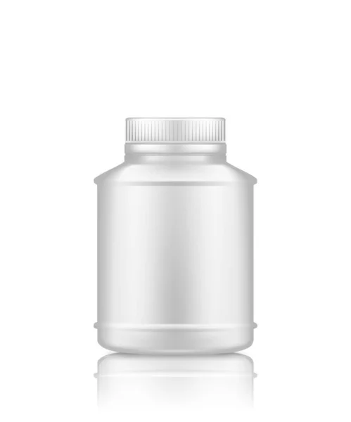 Medicin eller komplettera flaska mockup isolerad på vit bakgrund — Stock vektor
