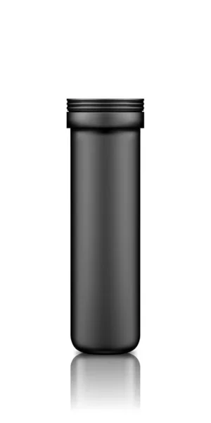 Czarna witamina lub suplement plastikowy słoik makieta izolowane na białym tle — Wektor stockowy
