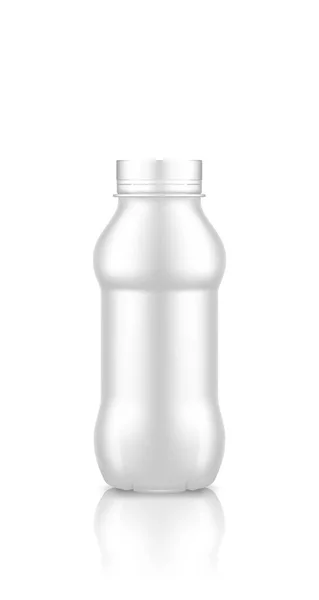 Yoğurt plastik şişe beyaz arka planda izole edilmiş vida kapağı modeli — Stok Vektör