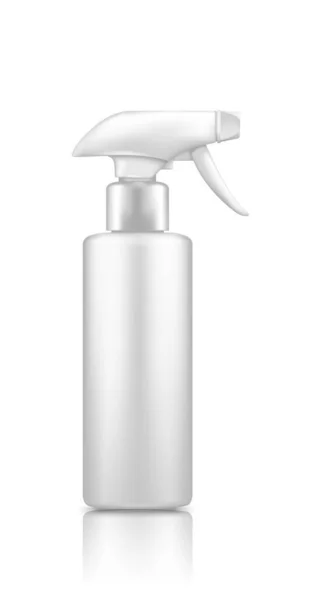 Plastic spray pistol reiniger bottle mockup isolated on white background — Stock Vector
