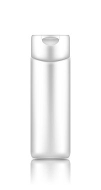 Kozmetik şişe modeli arkaplandan izole: losyon, krem, şampuan, duş jeli