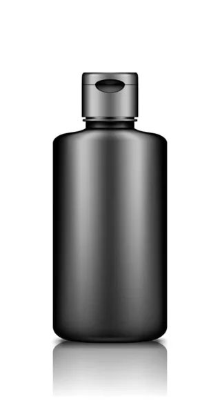 Detergente liquido o candeggina bottiglia nera mockup isolato su fondo bianco — Vettoriale Stock