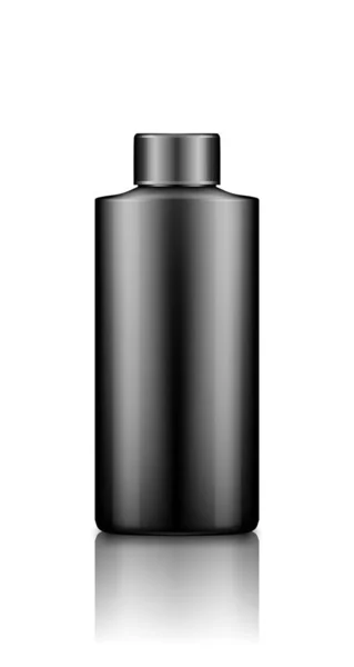 Homem preto xampu garrafa mockup isolado no fundo branco. Design de pacote de plástico —  Vetores de Stock