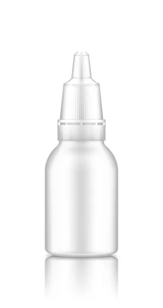 Botella de plástico blanco con tapón mockup aislado de fondo — Vector de stock