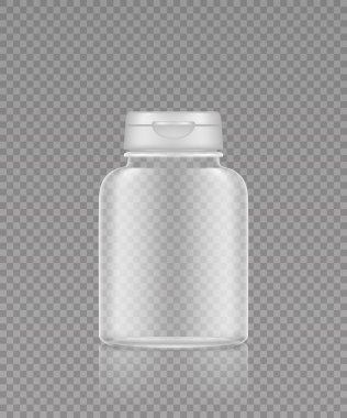 Boş şeffaf plastik kavanoz modelleme paketleme tasarımı