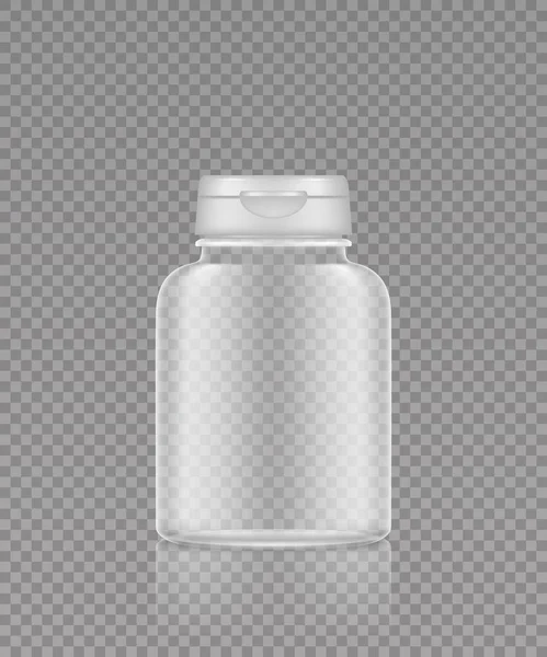 Vazio transparente frasco de plástico design de embalagem mockup — Vetor de Stock