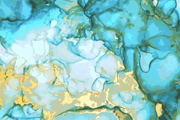 Marble blue, green, and gold stone texture — Stockový vektor