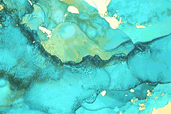 Abstrakter Hintergrund mit Textur aus grünem, blauem und goldenem Marmor — Stockvektor
