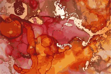 Kırmızı, altın ve turuncu arkaplan mermer desenli.