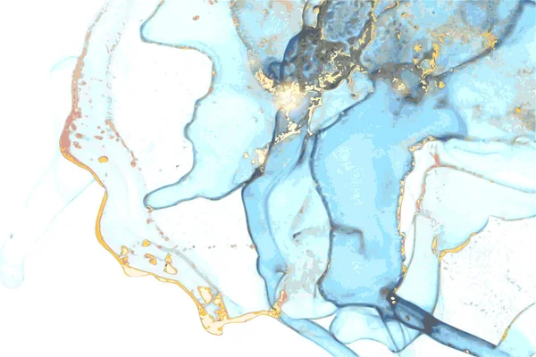 金の大理石の抽象的な背景 アルコールインク東洋技術ベクトルアート グリッター効果で自然な色でフローペイント バナー ポスター 招待状のための豪華なテンプレート — ストックベクタ