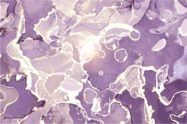 深紫色 紫色和金色的石质大理石纹理 酒精油墨技术提取载体背景 具有光泽的现代油漆 横幅模板 海报设计 流畅的艺术绘画 — 图库矢量图片