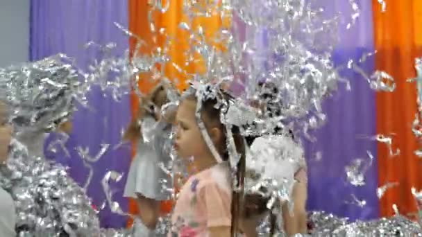 Childrens playroom. Paper show for children. Stock Footage