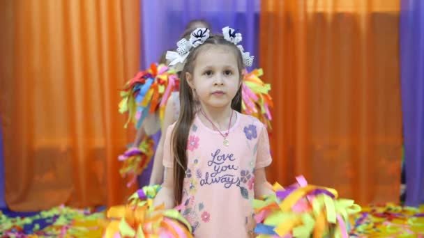 Childrens playroom. Paper show for children. Stock Video