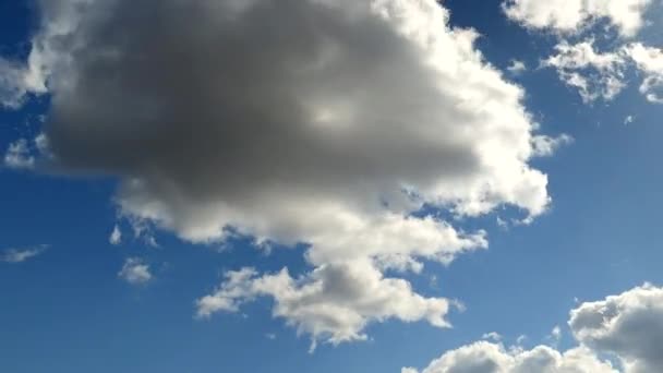 Nubes en un cielo azul de primavera — Vídeos de Stock