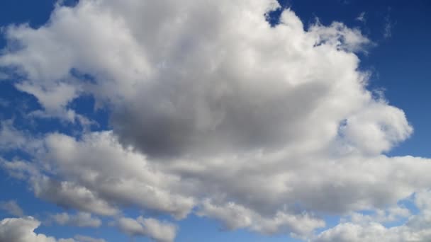 Wolken op een blauwe lente hemel — Stockvideo