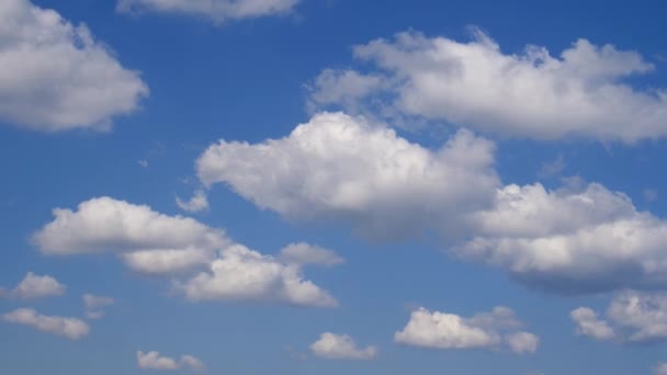 Cumulus nuages contre le ciel bleu . — Video