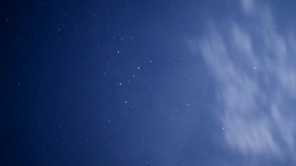 Sterrenhemel. Lichte wolken bedekken de sterren. — Stockvideo