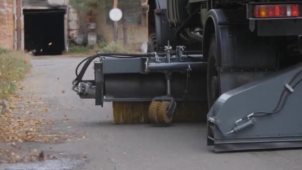 Utrustning för rengöring av gator och vägytor. — Stockvideo