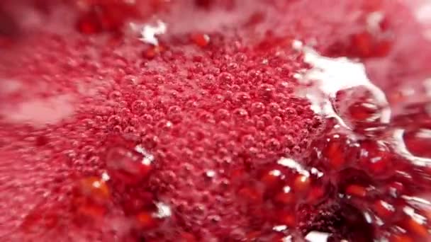 Marmellata Lamponi Nel Processo Ebollizione Sciroppo Lampone Fondo Rosa Con — Video Stock