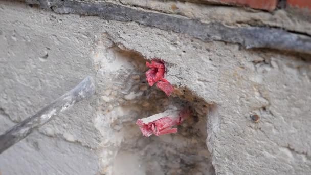 Travaux Construction Puncher Faire Des Trous Dans Béton Base Béton — Video