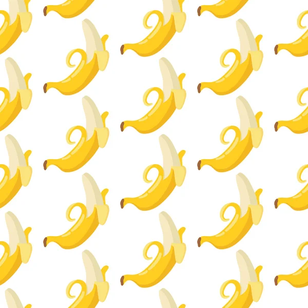 Vector Verão Padrão Exótico Com Bananas Amarelas Design Textura Sem —  Vetores de Stock