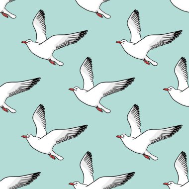 Martılar ile vektör seamless modeli