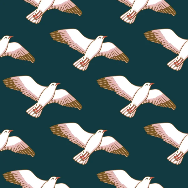 Vector Seamless Pattern Seagulls — Stock Vector