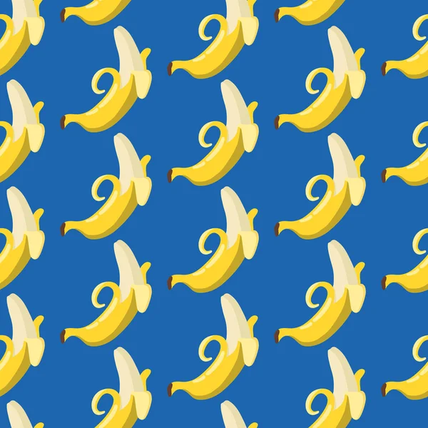 Vector Verão Padrão Exótico Com Bananas Amarelas Design Textura Sem —  Vetores de Stock