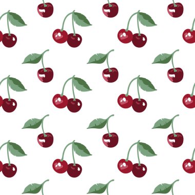 Vektör yaz desen tatlı kiraz ile. Sorunsuz doku tasarım.
