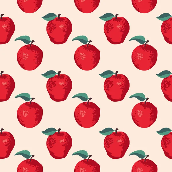 Διάνυσμα Καλοκαιρινό Μοτίβο Μήλα Σχεδιασμός Υφής Χωρίς Ραφή — Διανυσματικό Αρχείο