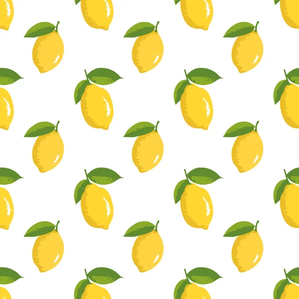 Patrón Verano Vectorial Con Limones Diseño Textura Sin Costuras — Vector de stock