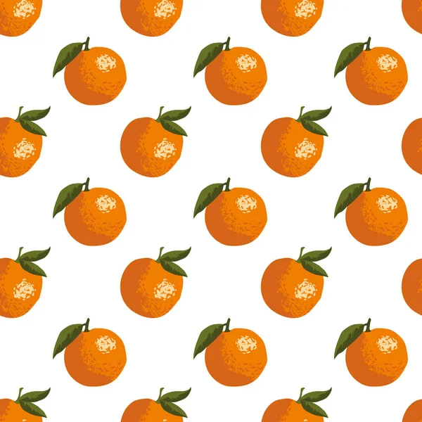 Patrón Vectorial Verano Con Naranjas Diseño Textura Sin Costuras — Vector de stock