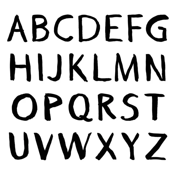 Met Hand Getekend Alfabet Kalligrafie Lettertype Moderne Borstelbelettering Grunge Stijl — Stockvector